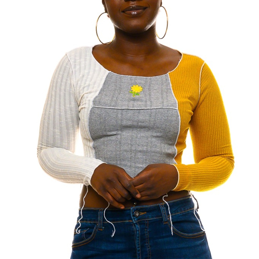 Long sleeve ribbed shirt